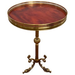 Brass and Red Celluloid Gueridon by Maison Jansen