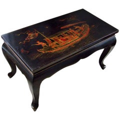 Antique Art Deco Coffee Opium Table with Chinese Decor