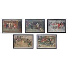 5 antike Cecil Aldin 1st Ed Chromolithograph Jagddrucke Fallowfield Hunt