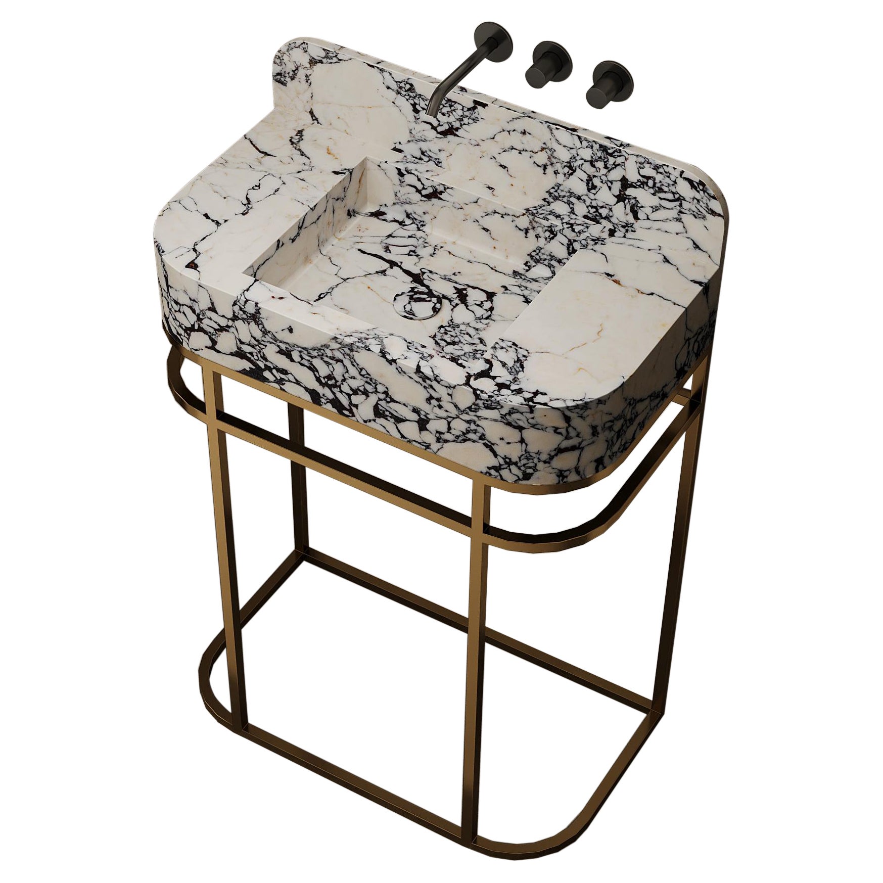 Assens Free-standing Marble Bathroom Vanity - Calacatta Viola - Large