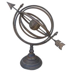 Vintage French Country Iron Garden Armillary Sundial