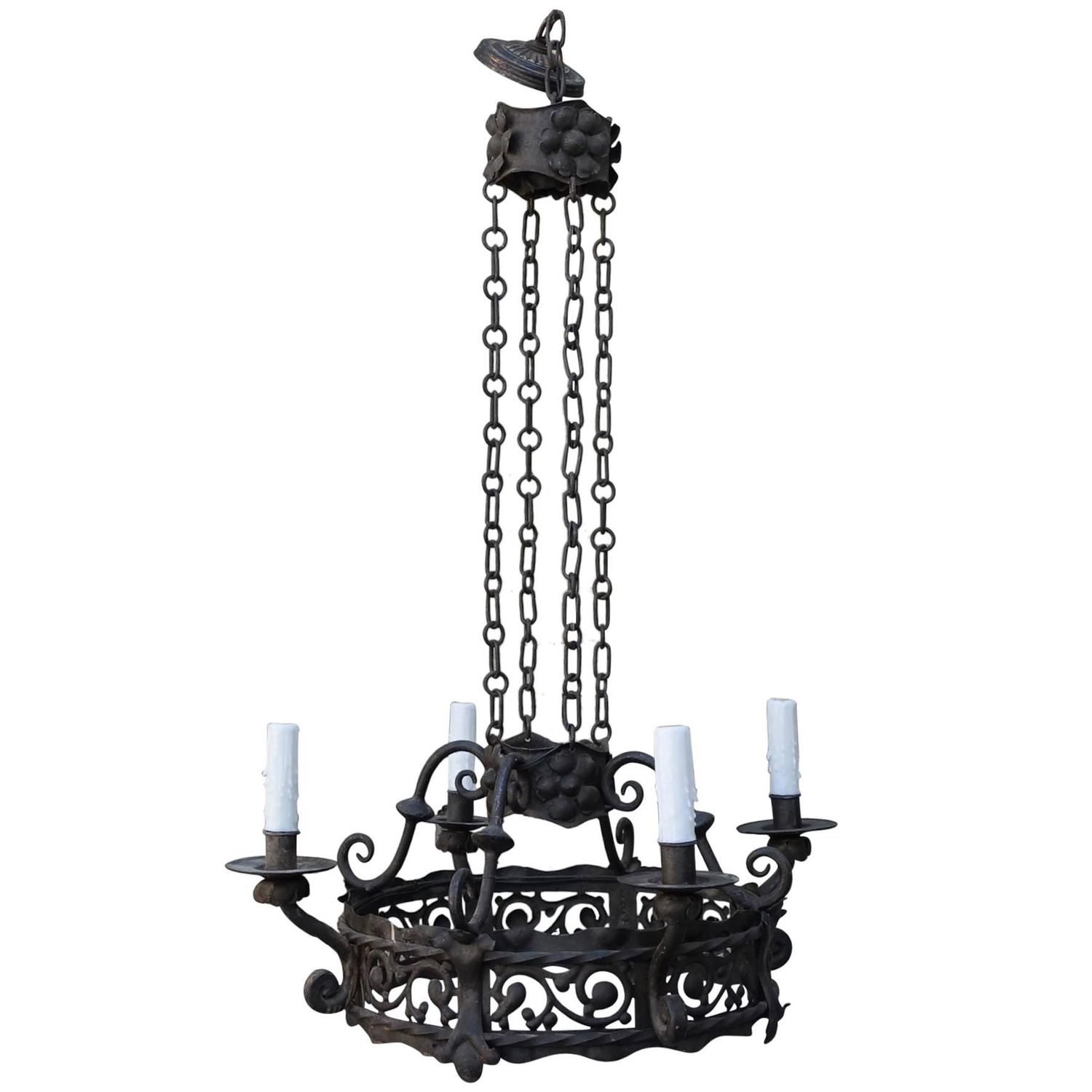 Chandelier In Spanish / A Spectacular 1950s Spanish Wrought Iron