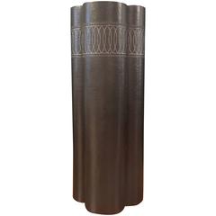 Japanese Art Nouveau Bronze Lobed Vase with Silver Overlay 9