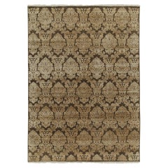Rug & Kilim's Classic Italian style rug in Brown with Gold Floral Patterns (tapis classique de style italien en brun avec des motifs floraux dorés)