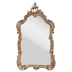 Vintage Asian Carved Pagoda Mirror