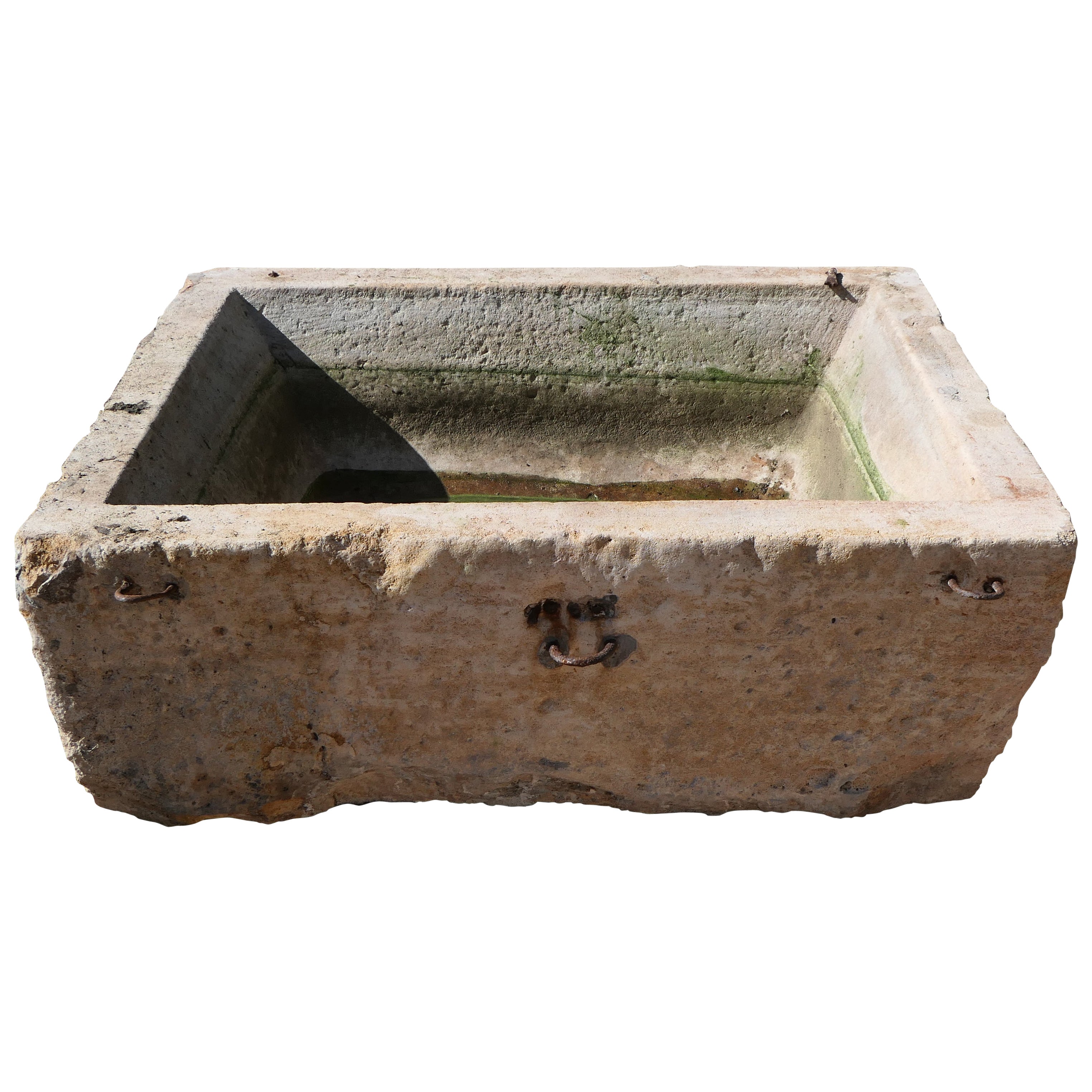 Auténtico Comedero de Piedra Antiguo para Jardín Tallado a Mano