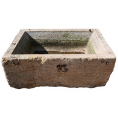 Auténtico Comedero de Piedra Antiguo para Jardín Tallado a Mano