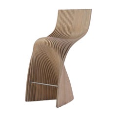 Dark Walnut Lina Stool by Piegatto, a Sculptural Stool