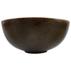 Royal Copenhagen Stoneware Bowl by Axel Salto Modelled in Fluted Style