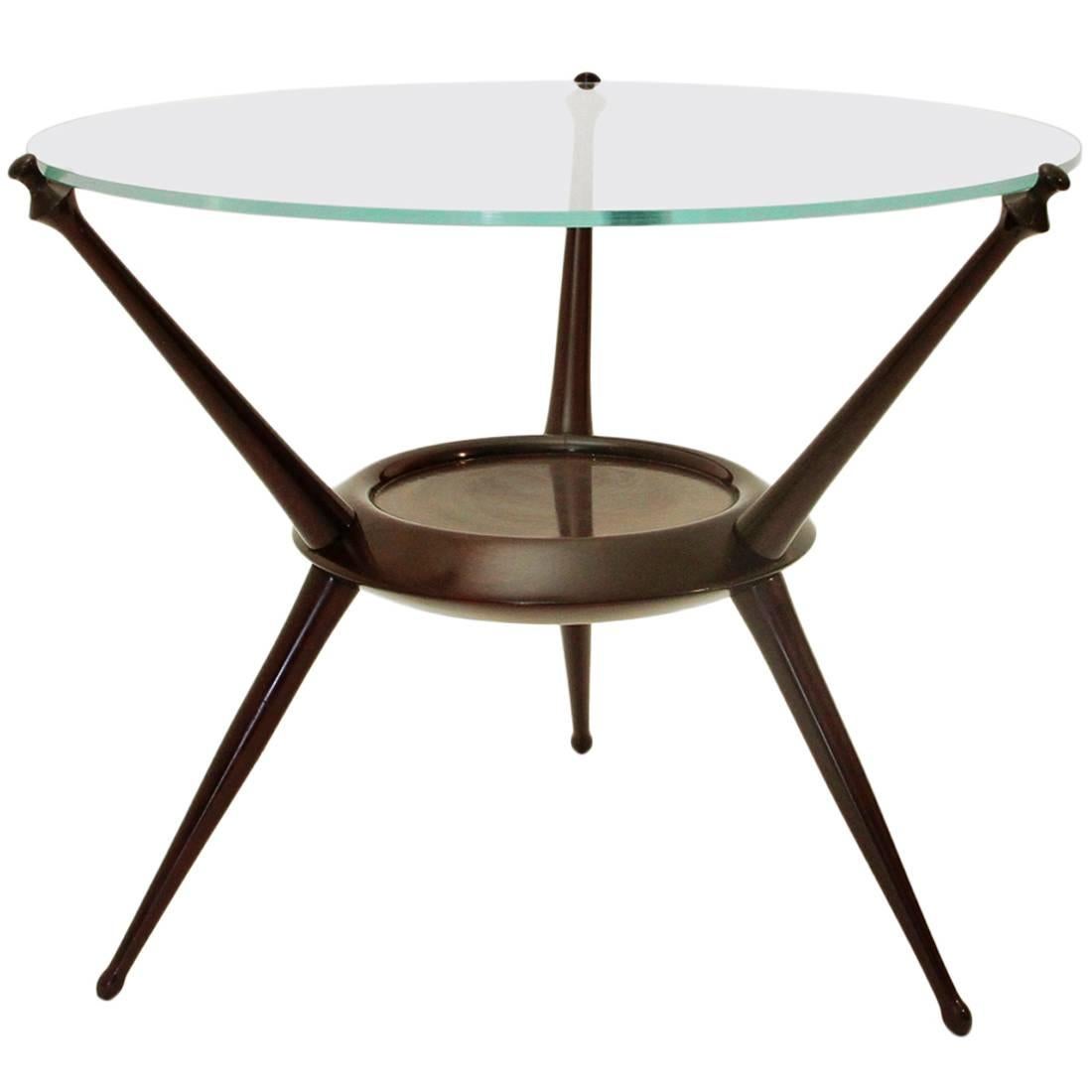 Italian Mid-Century Cesare Lacca Round Sofa Table, 1948