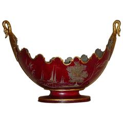 French Directoire or Empire Period Painted Tole Oval Basket, circa 1800