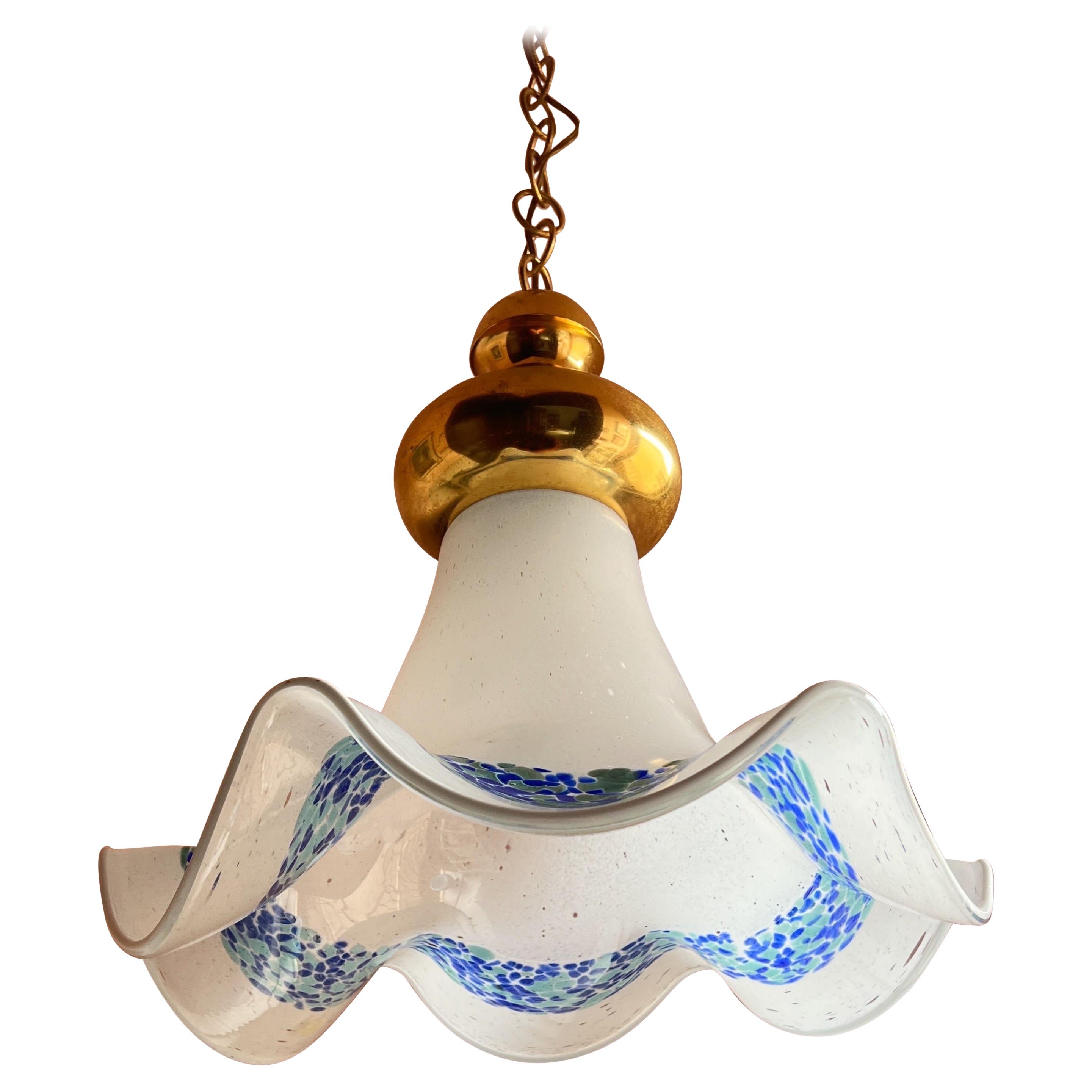 Mid Century Murano Glass Pendant Lamp by La Murrina Murano Venice Italy 1970s