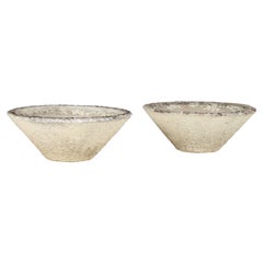 A Pair of Mid-Century Modernist Concrete Planters in the manner of Willy Guhl