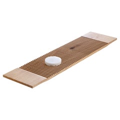 TITO & TITINO - Oak Wood Bathtub Shelf and Marble Soap Holder