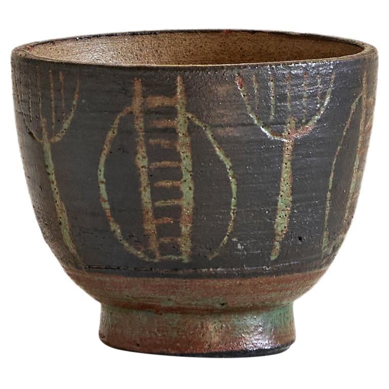 Wim Fiege Bol en Poterie Studio Moderniste du Milieu du Siècle, 1950s