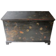Decorative circa 1810 & Later Black Japanned & Chinoiserie Decoupage Pine Chest