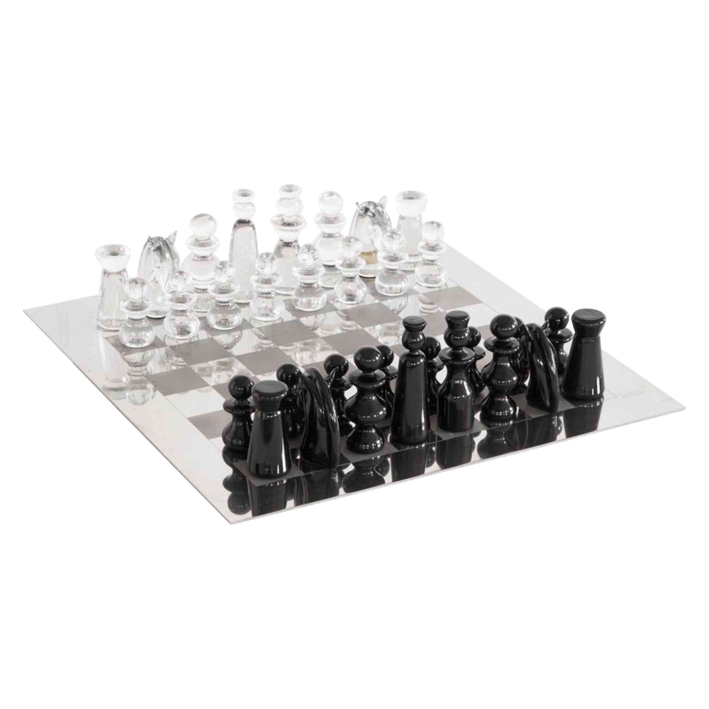 Gino Cenedese Ultra Rare Murano Glass Chess Set 1960s