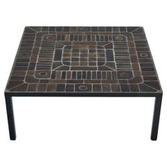 Mesa de centro Hand Made de metal y azulejos de cerámica Bélgica Años 60