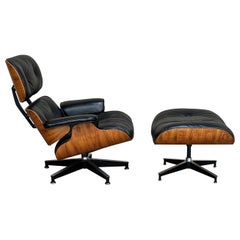 1970s Rosewood / Leather Eames Lounge & Ottoman 670 / 671 Herman Miller