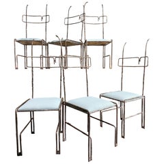 6 wrought iron chairs Salvino Marsura Italy 1970