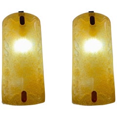 Illuminazione da parete Murano con incrostazioni in vetro dorato 24 ct di Lumica , Italia anni '70