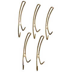 Austrian Designer, Coat Hangers, Brass, Austria, 1950s