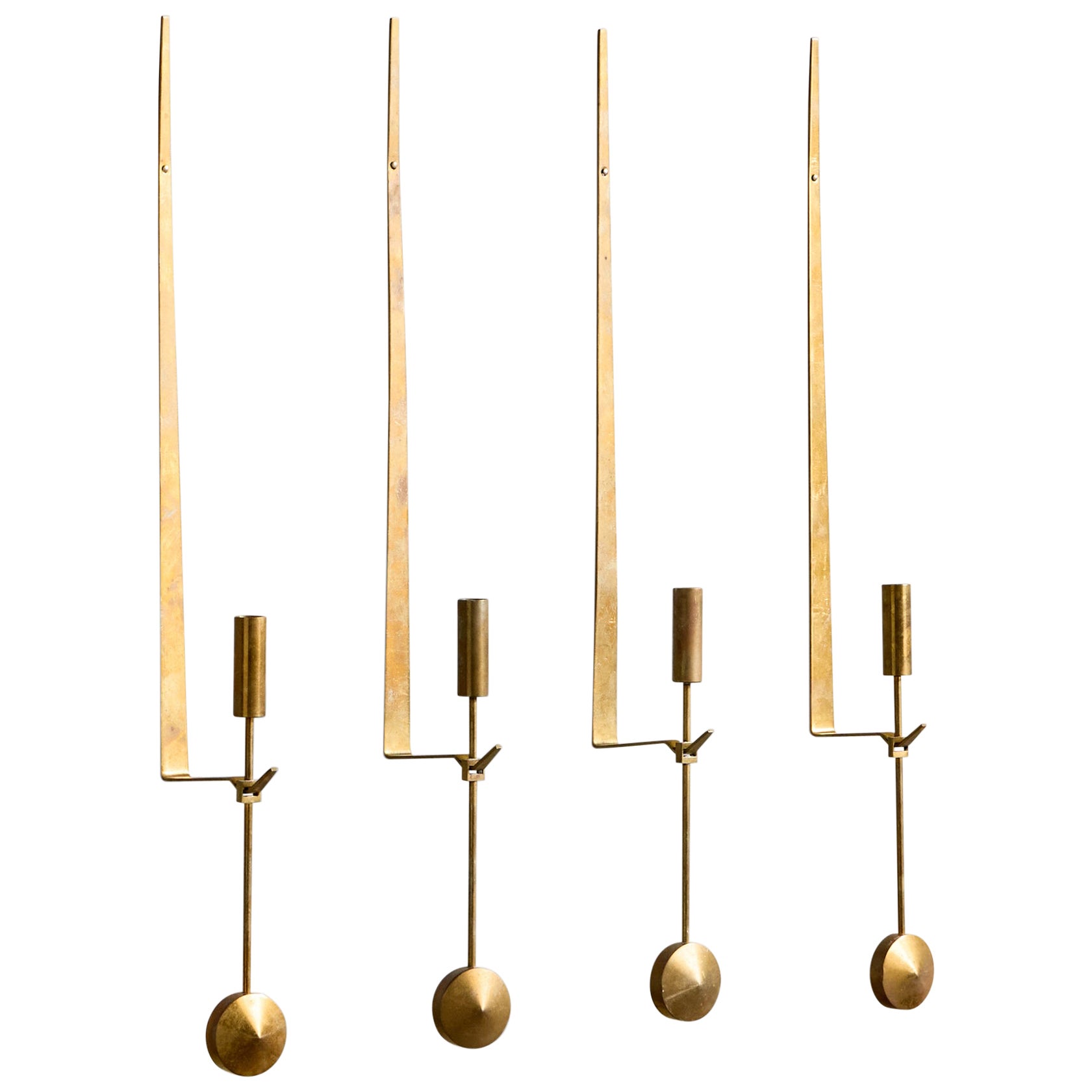 Pierre Forssell, Candle Sconces, Brass, Sweden, 1960s