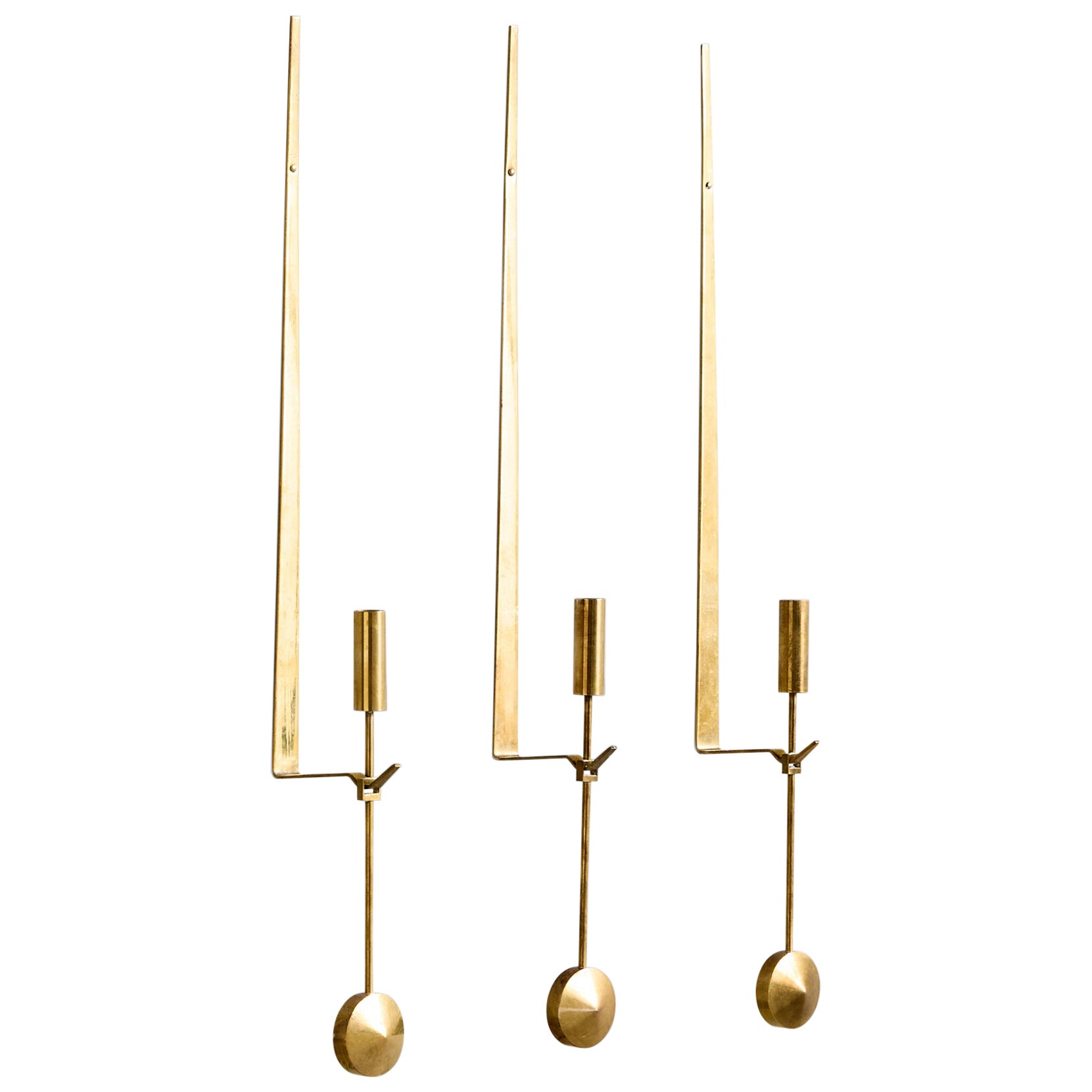 Pierre Forssell, Candelabros, Latón, Suecia, Años 60