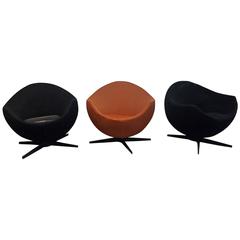 Set of Three "Mars" Upholstery Armchairs by Pierre Guariche