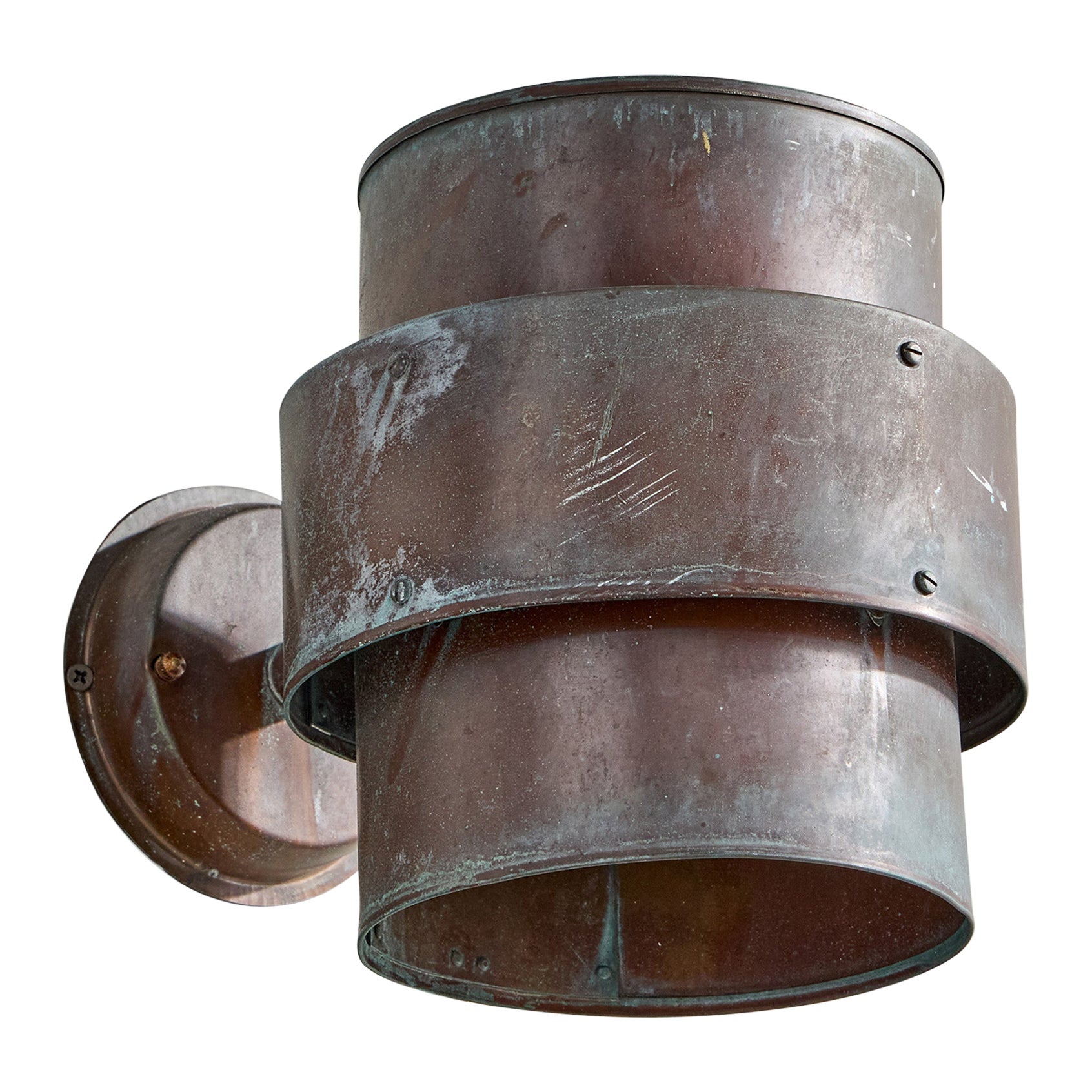 Schwedische Designerin, Wandleuchte, Kupfer, Schweden, 1960er Jahre