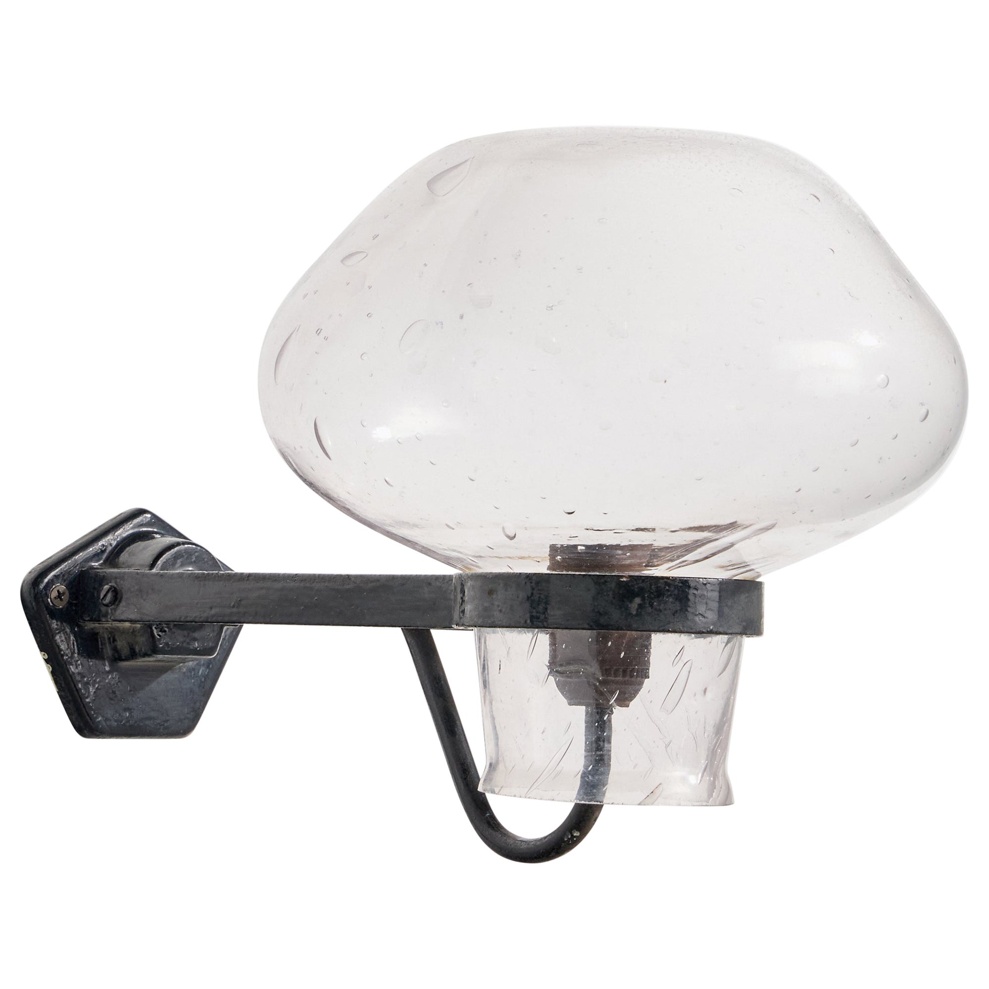 Gunnar Asplund, Wall Light, Iron, Glass, Sweden, 1940s