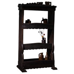 Antique Folk Art Bookcase, France, 19th Century