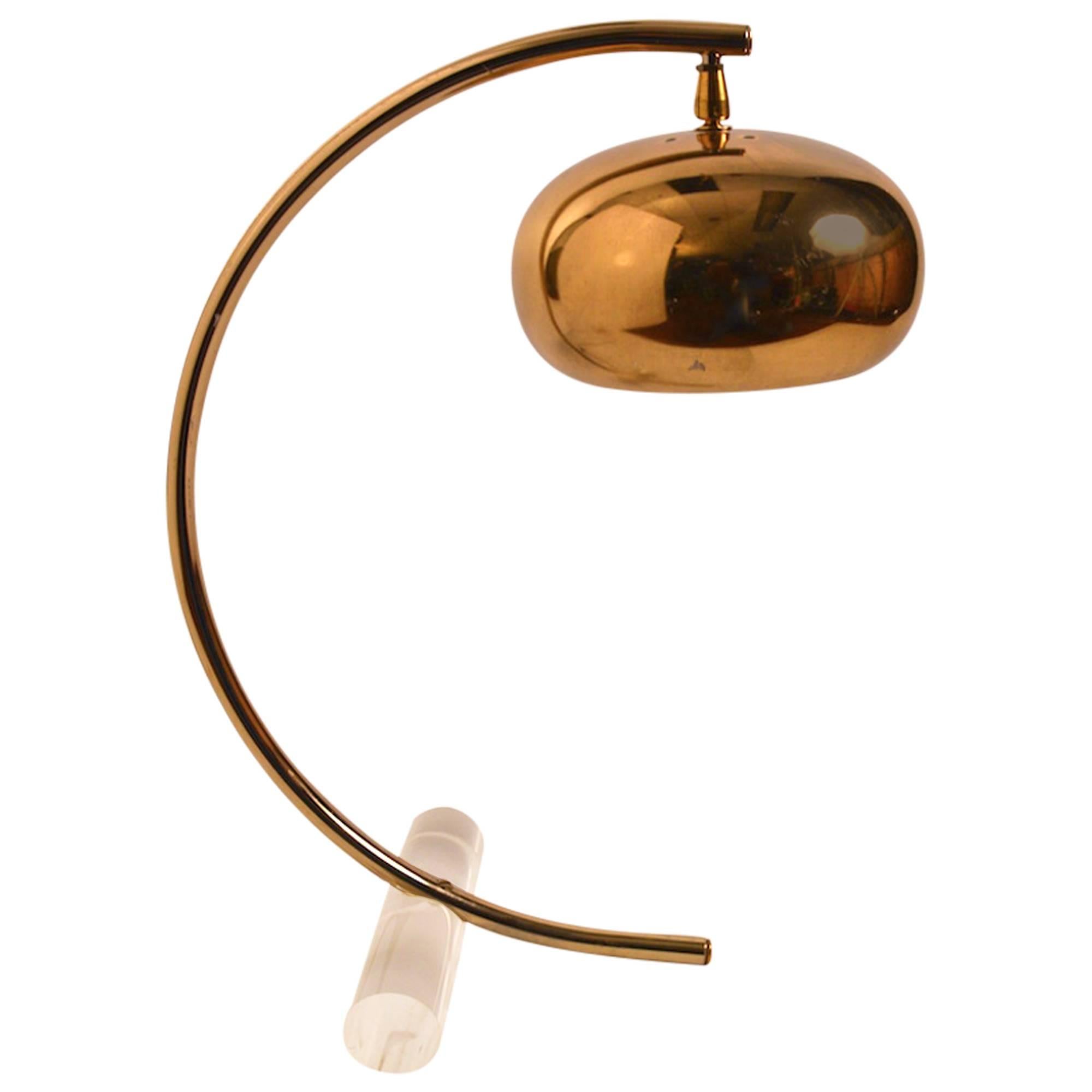 Brass and Lucite Desk Lamp