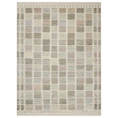 Alfombra de estilo escandinavo Rug & Kilim, blanca con motivo geométrico policromático