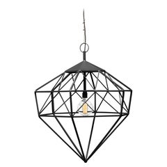 Lampada a sospensione Diamond XXL Small in acciaio nero opaco di JSPR