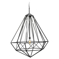 Lampada a sospensione Diamond XXL Medium in acciaio nero opaco di JSPR
