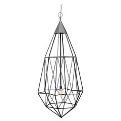 Lampada a sospensione Diamond XXL Large in acciaio nero opaco di JSPR