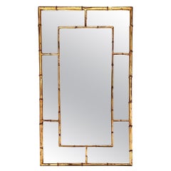 Bamboo Motif Midcentury French Gilt Mirror