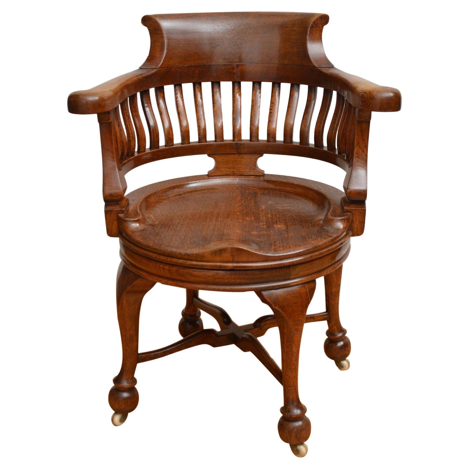 Victorian Solid Oak Office Chair