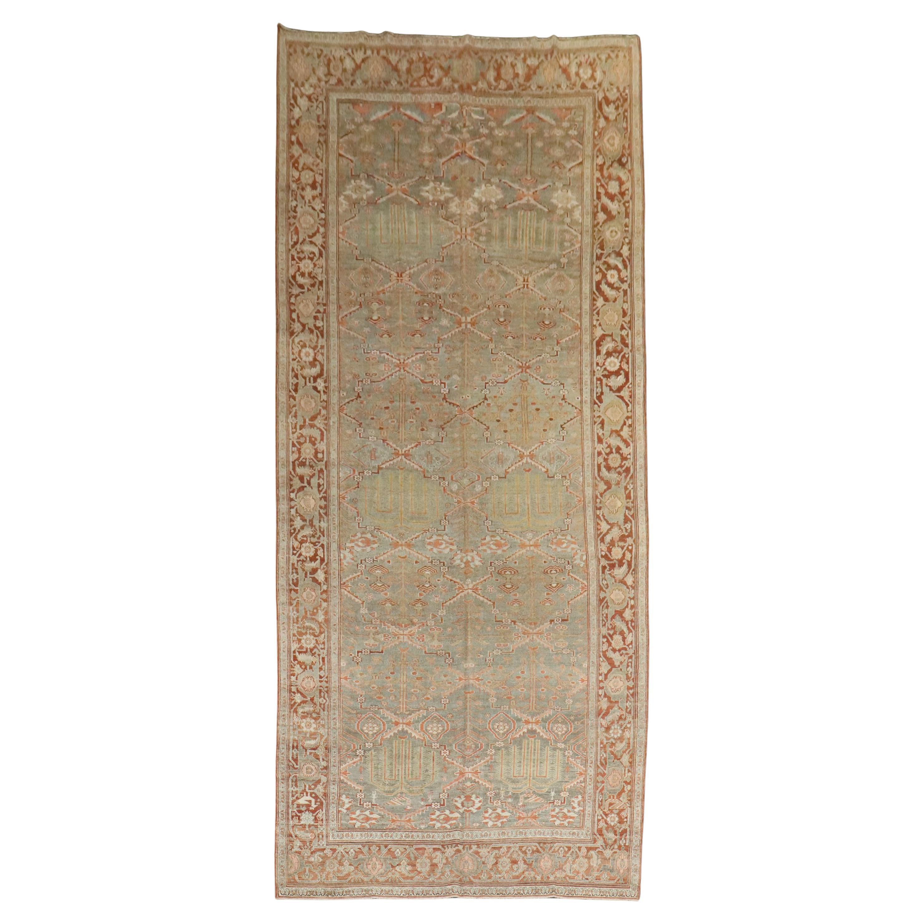 Zabihi Collection Persian Bibikabad Corridor Willow Tree Corridor Size Rug