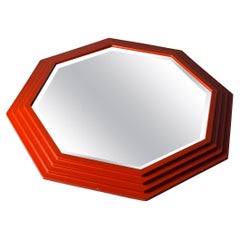 Large vintage wooden mirror Art Deco, Italy, 1960s