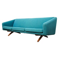 Vintage Mid-Century Scissor-Leg Sofa by Illum Wikkelsø for A. Mikael Laursen