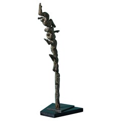 John W. Mills (1933-2023) Einzigartige große Bronzeskulptur eines Tauchers aus Bronze