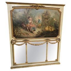 Large French Overmantle Mirror