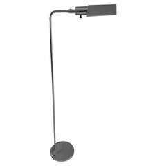 Mid Century Chrome OMI Pharmacy Floor Lamp with a Triangular Chrome Shade