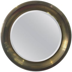 Oversized Italian Brass Mirror by Sergio Mazza for Artemide