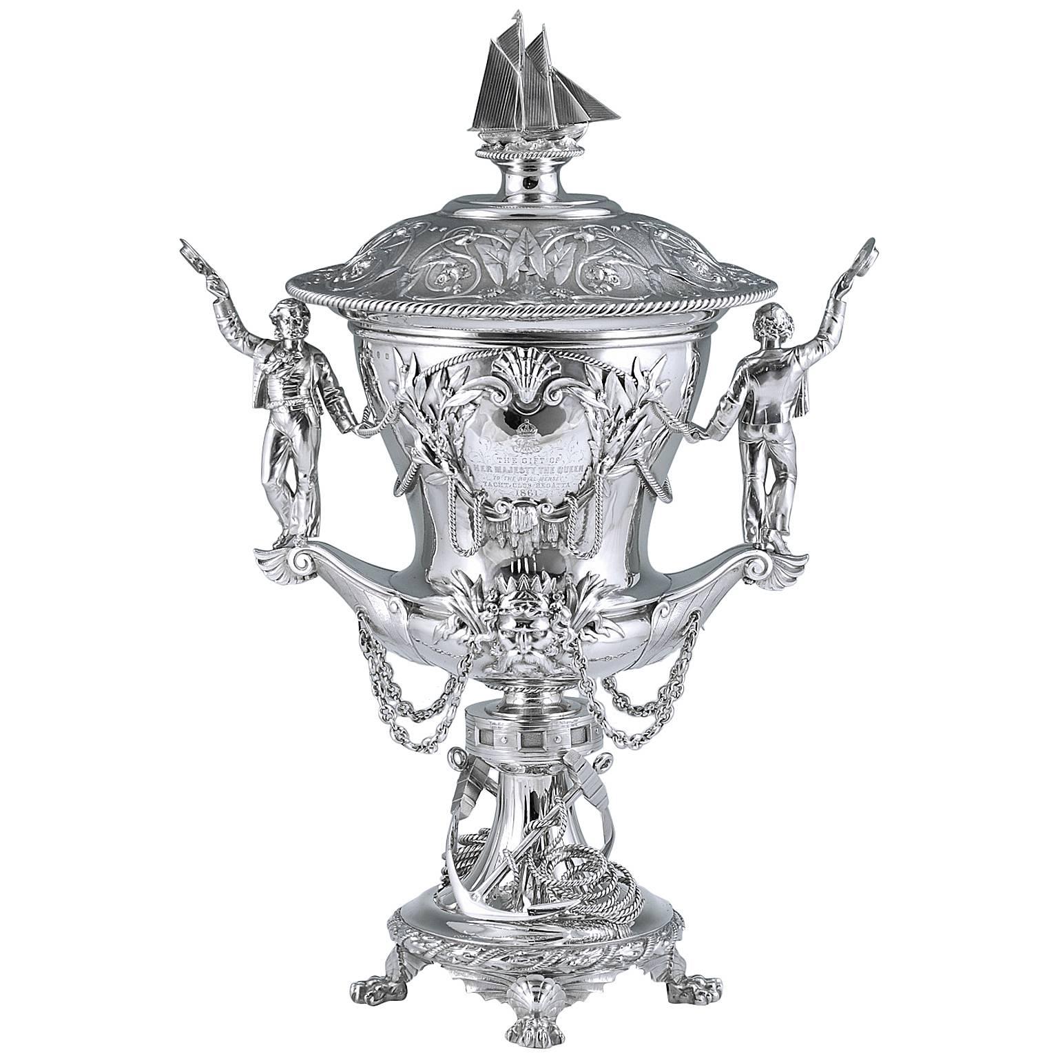 Queen Victoria & the Royal Mersey Yacht Club; a Royal Presentation Silver Trophy For Sale