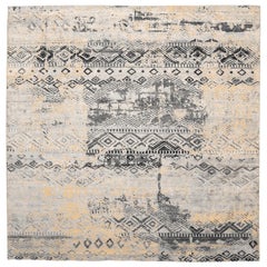 Alfombras modernas India - Lana tonos marfil gris / plata - 94068