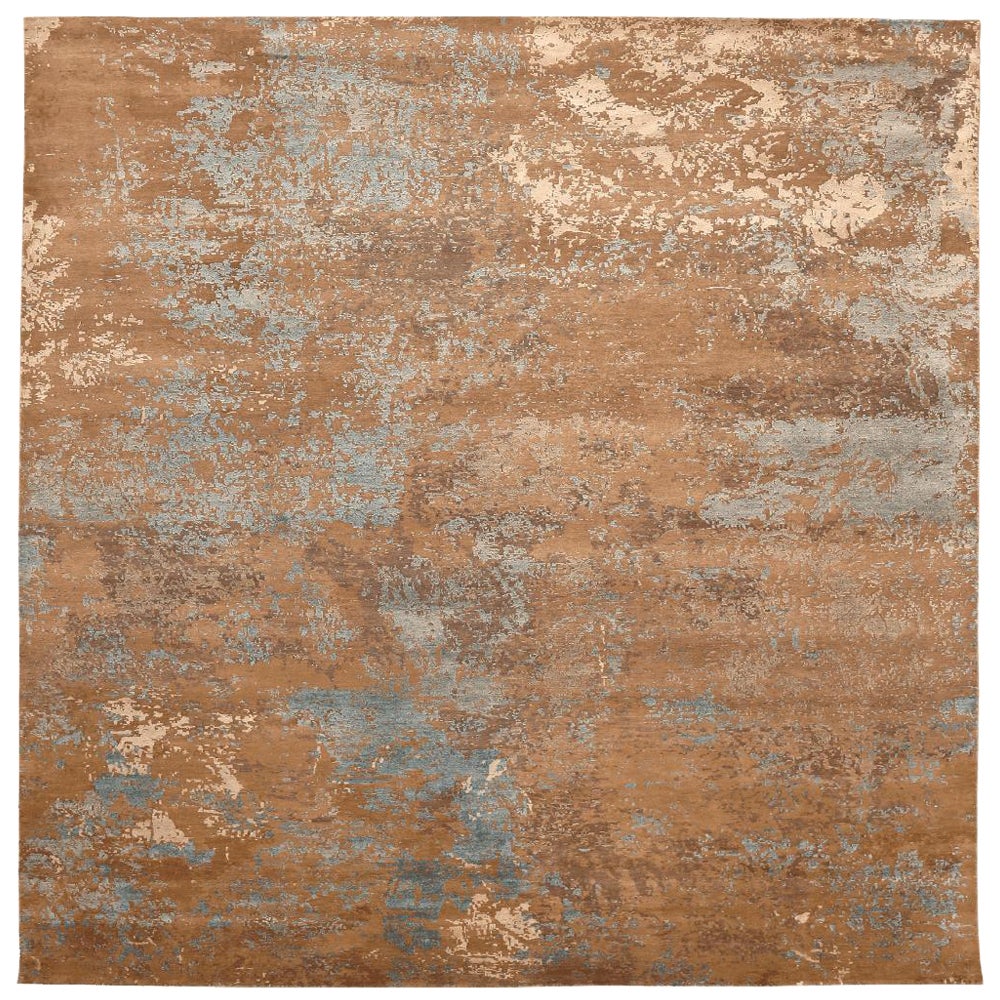 Tappeti India moderni - Lana marrone sfumature di grigio / argento - 94070
