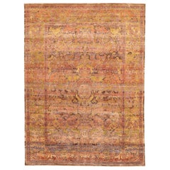 Tappeti India Tabriz - Lana Marrone Verde Rosso Giallo Design - 94109